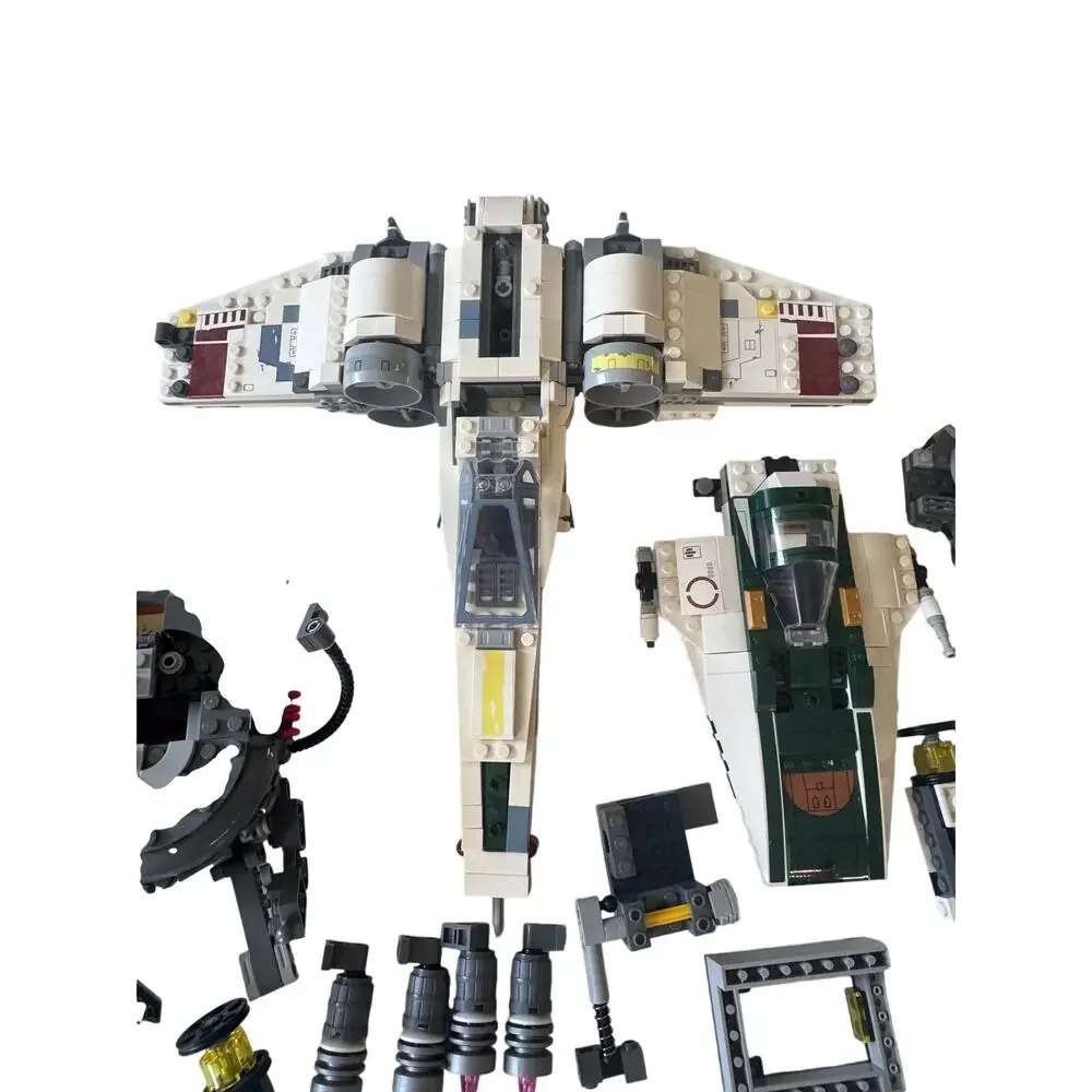 Lot of LEGO Star Wars Ships Incomplete A-Wing/Starfighter/Spider Tank AS IS